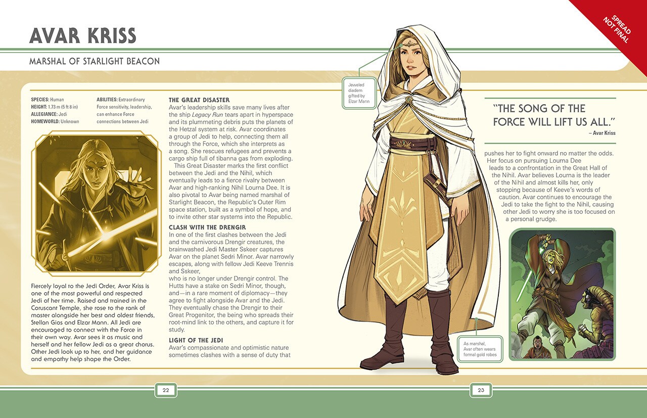 Star Wars: The High Republic Character Encyclopedia - Avar Kriss spread