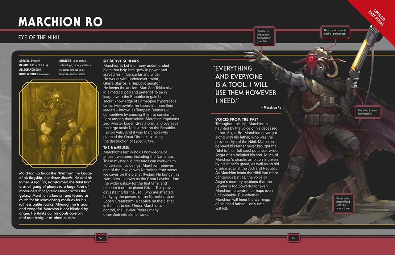 Star Wars: The High Republic Character Encyclopedia - Marchion Ro spread