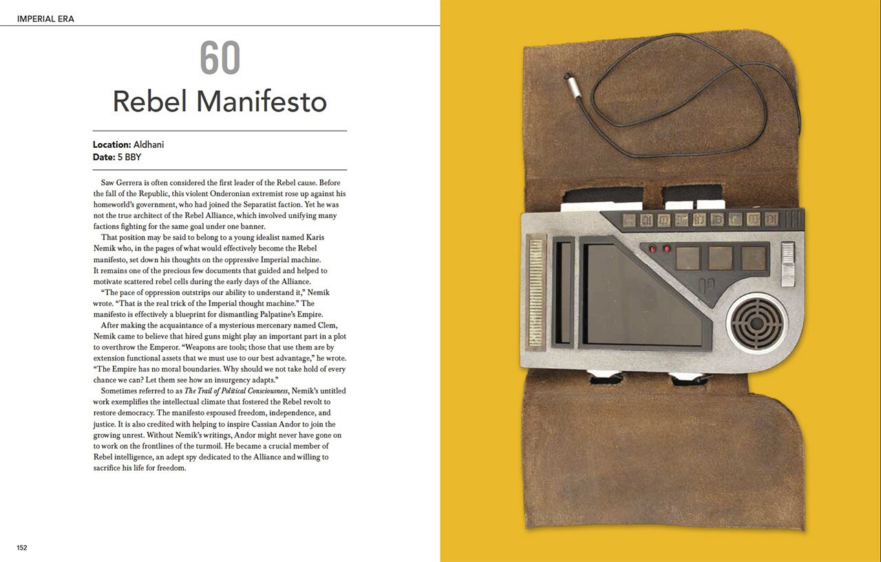 Star Wars:100 Objects - Rebel Manifesto page