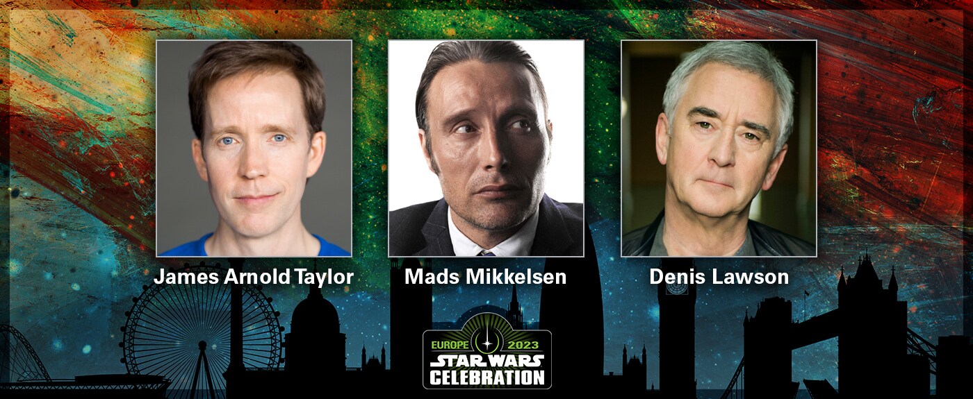 James Arnold Taylor, Mads Mikkelsen, and Denis Lawson