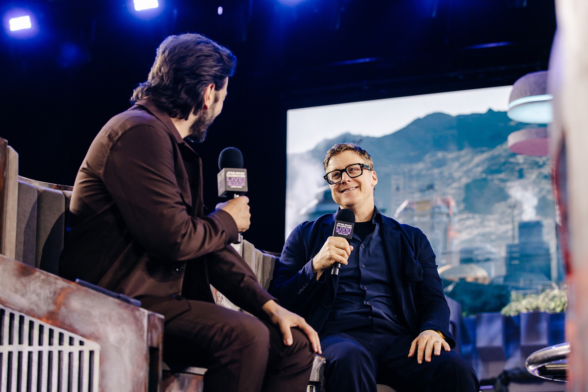 Diego Luna and Alan Tudyk on stage at Star Wars Celebration LIVE! Japan.