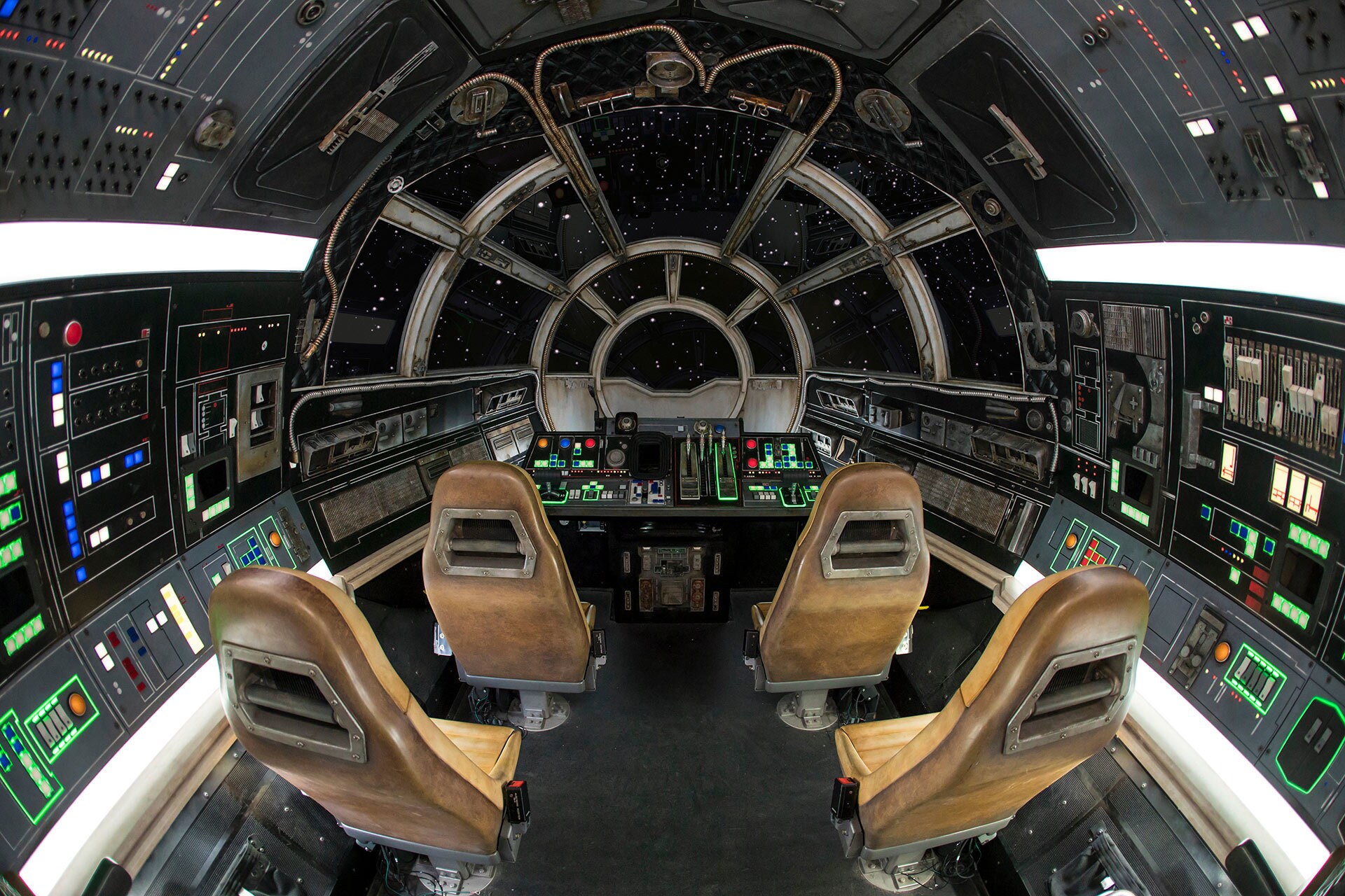 Inside Millennium Falcon: Smugglers Run, guests will take the controls in one of three unique and...