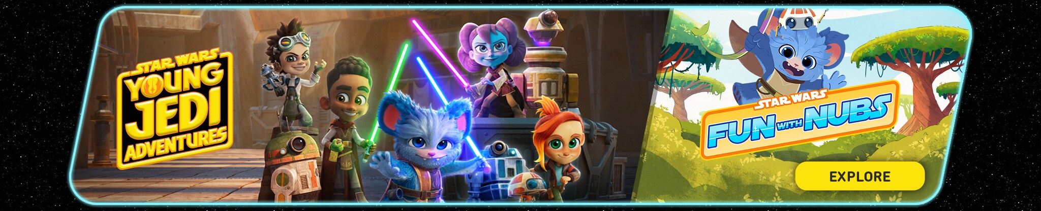 Young Jedi Adventures season 3 key art and logo