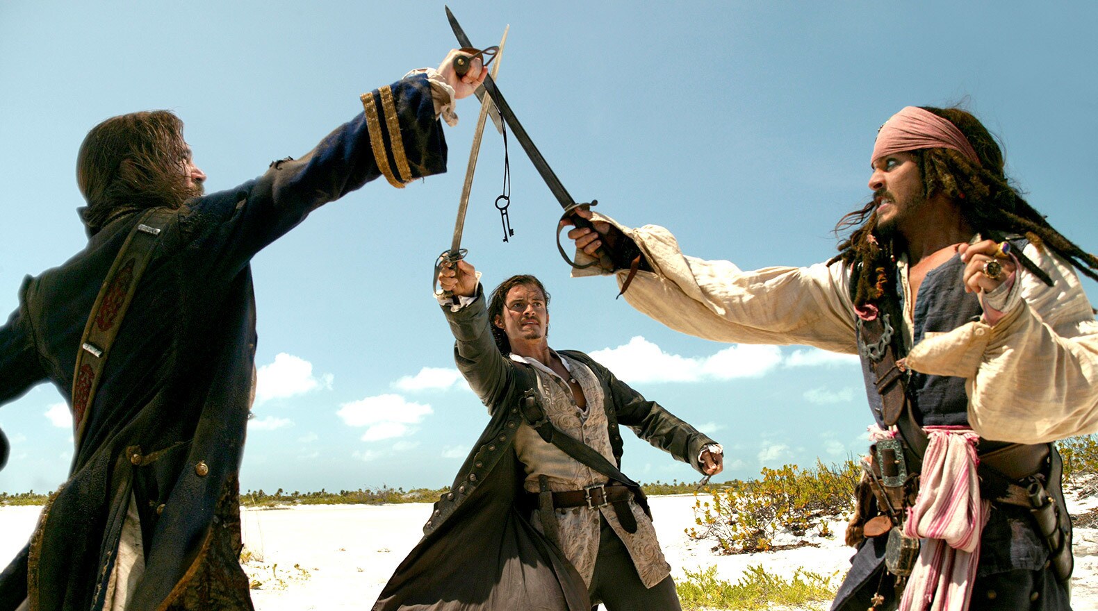 Captain Jack, Will, and Norrington each want the heart of Davy Jones.