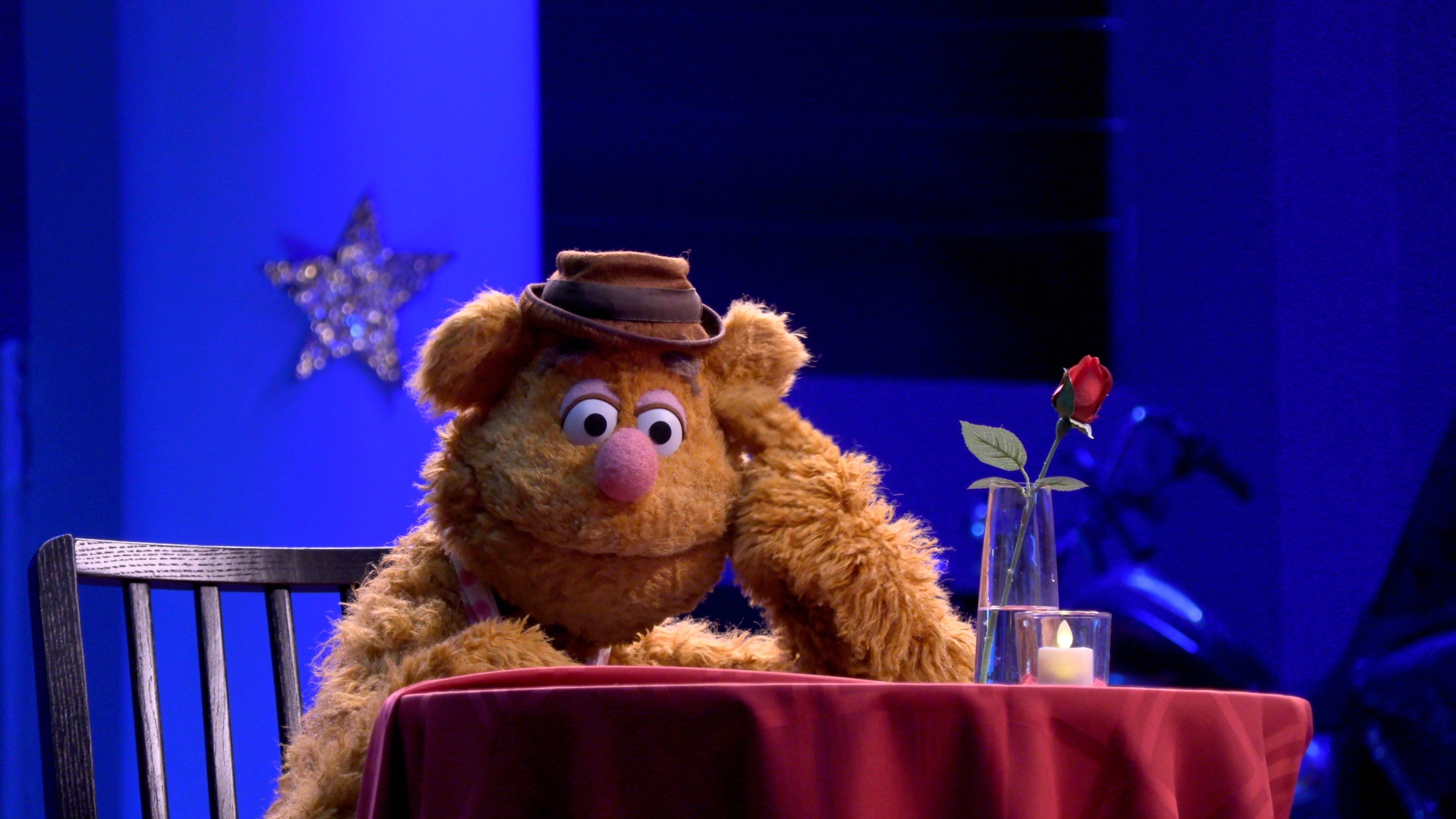 Fozzie Bear in “Muppets Now,” streaming only on Disney+