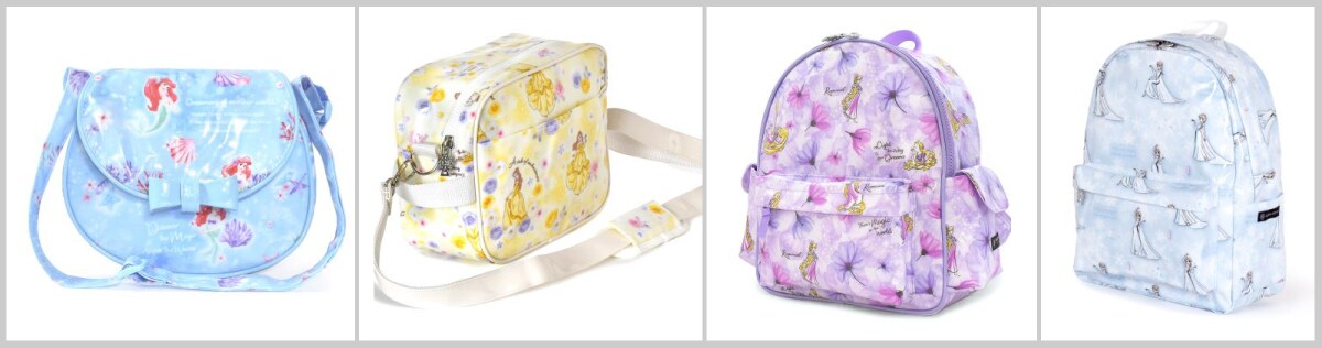 左から：ポシェット／通園バッグ・ショルダーバッグ／リュックサック大・小