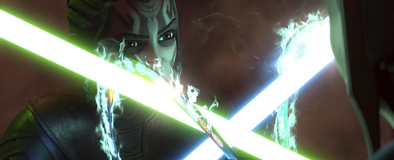 Morgan Elsbeth dueling in Star Wars: Tales of the Empire