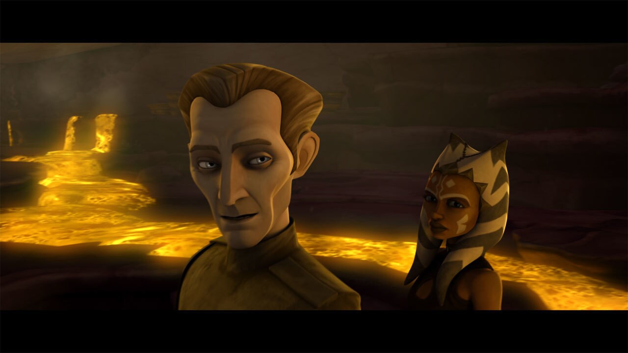 As they walk through the lava caves, Anakin Skywalker and Captain Tarkin resume their discussion ...
