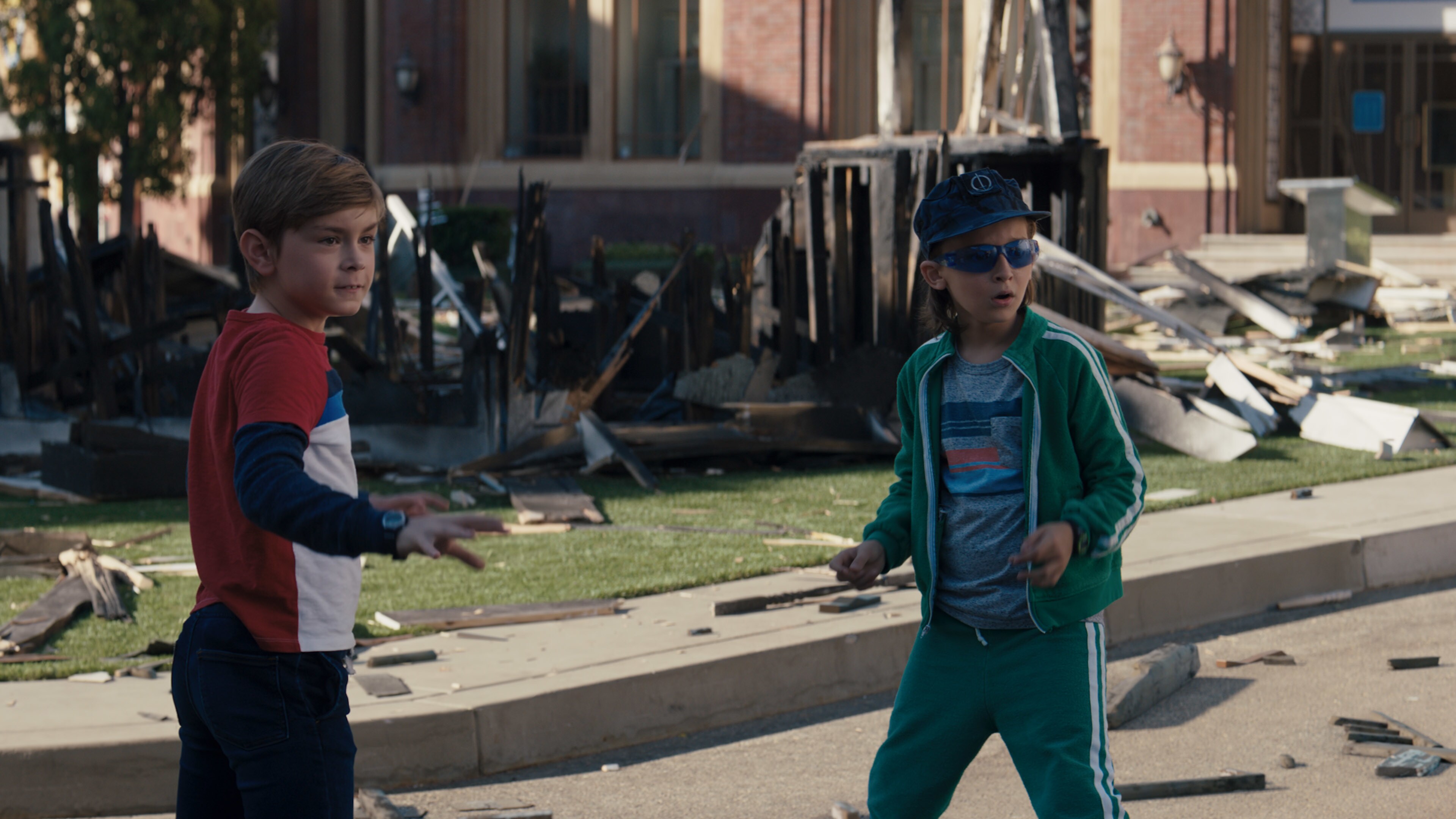 (L-R): Julian Hilliard as Billy and Jett Klyne as Tommy in Marvel Studios' WANDAVISION exclusively on Disney+. Photo courtesy of Marvel Studios. ©Marvel Studios 2021. All Rights Reserved.