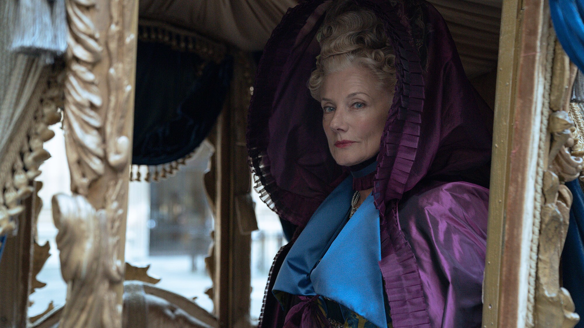Joely Richardson as Lady Eularia Moggerhangar in Disney's RENEGADE NELL, Season 1, exclusively on Disney+. Photo by Luke Varley. © 2024 Disney Enterprises, Inc. All Rights Reserved.