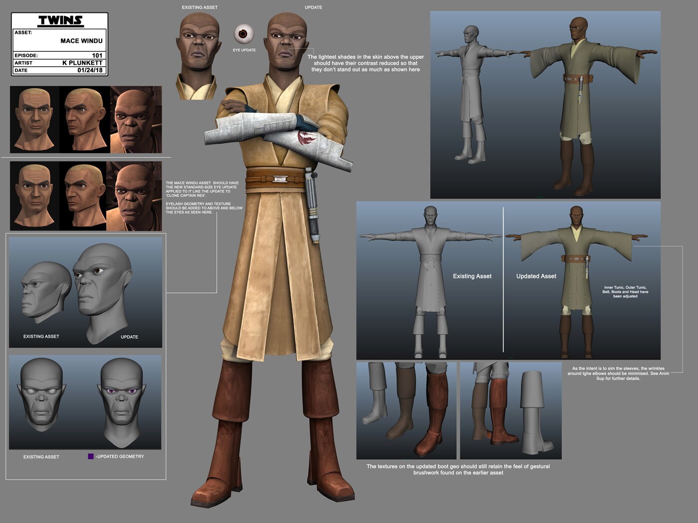 Mace Windu underwent quite a few updates for his appearance in this season. His Star Wars: The Cl...