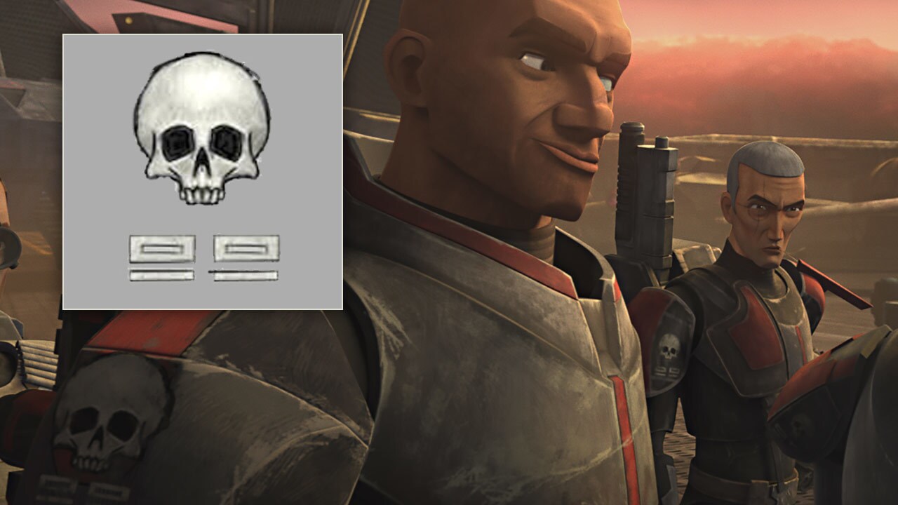 Each member of the Bad Batch has a skull icon -- their unofficial logo -- emblazed on his armor.