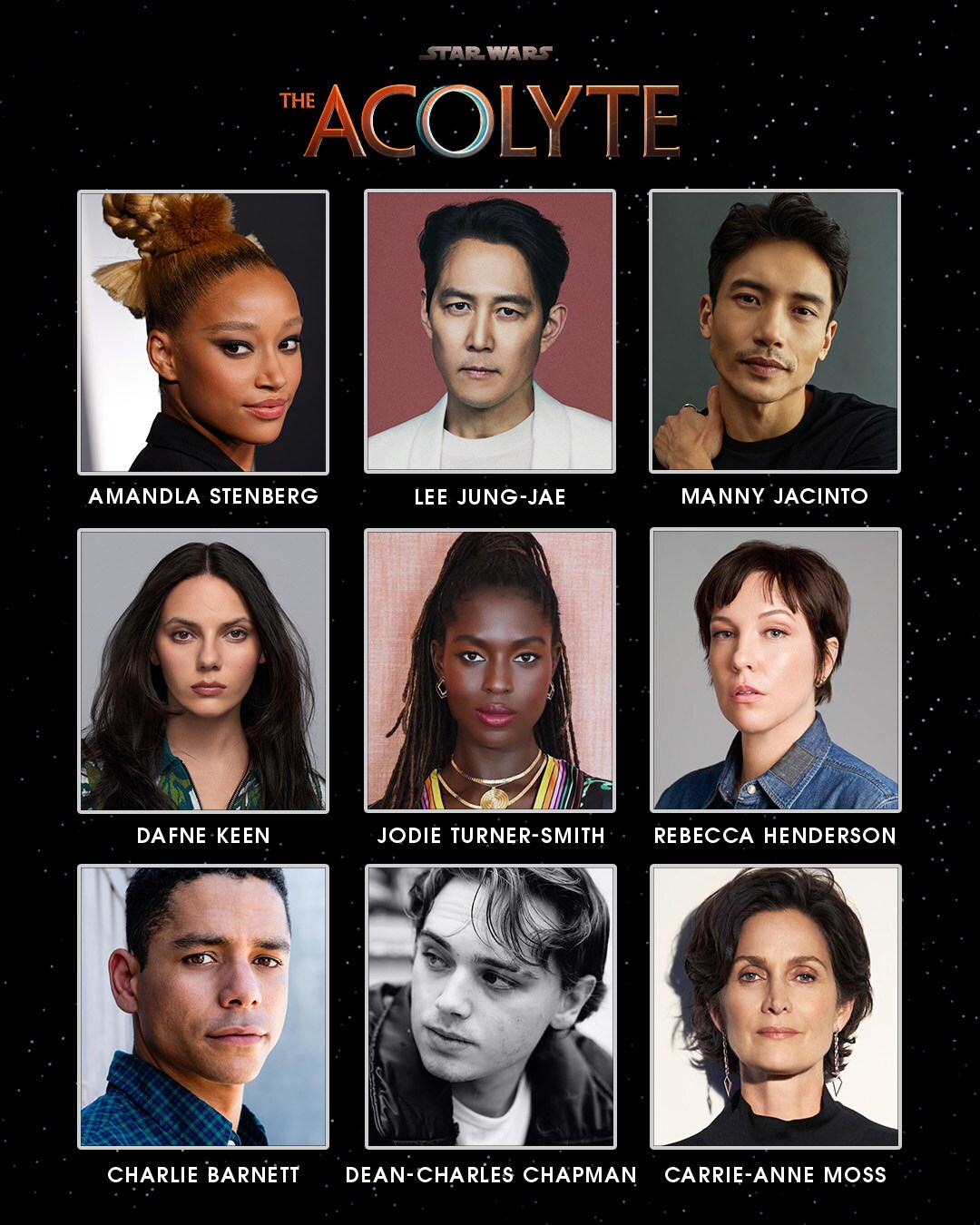An image with the full cast of The Acolyte.