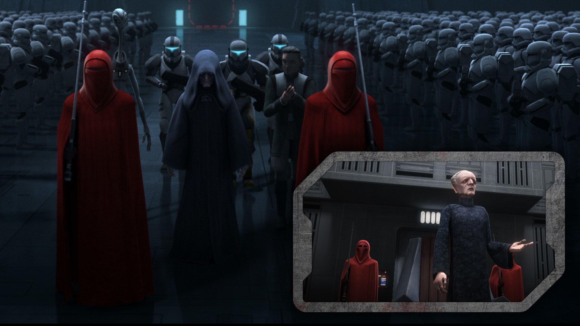 This is the first appearance of the Emperor's Royal Guards in Star Wars: The Bad Batch. They feat...