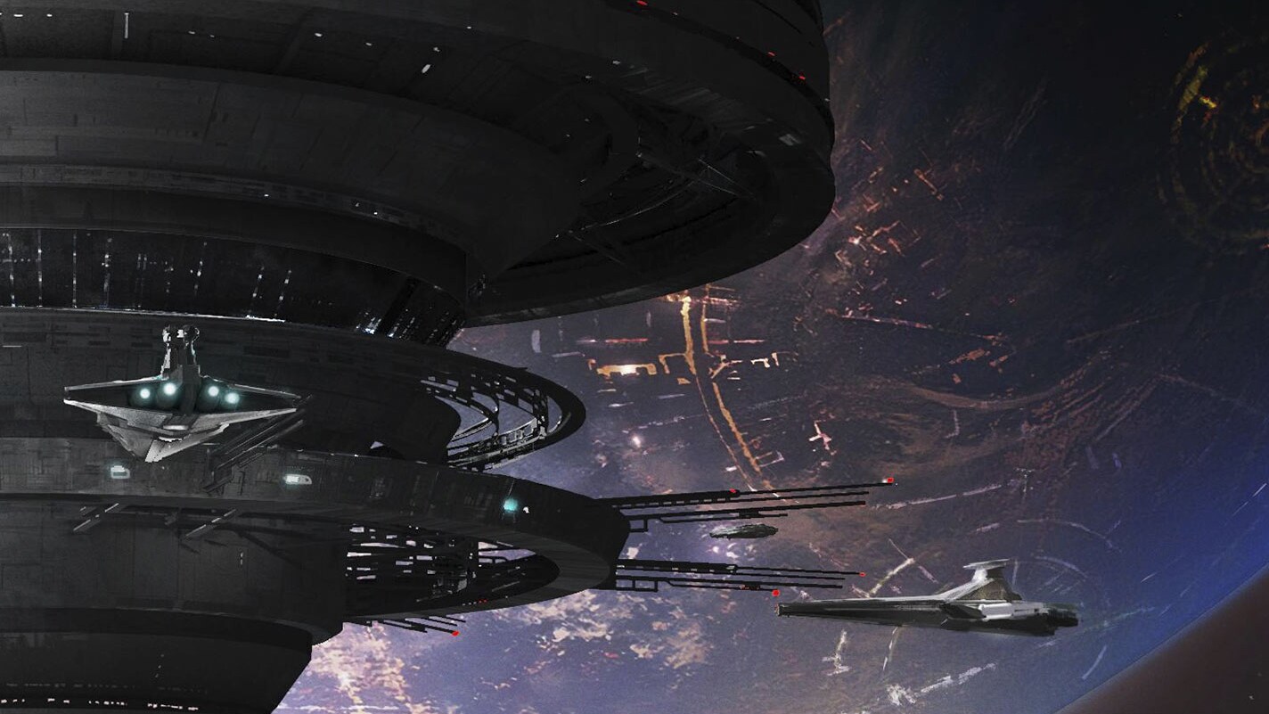 Imperial Orbital Space Station lighting concept by Molly Denmark.