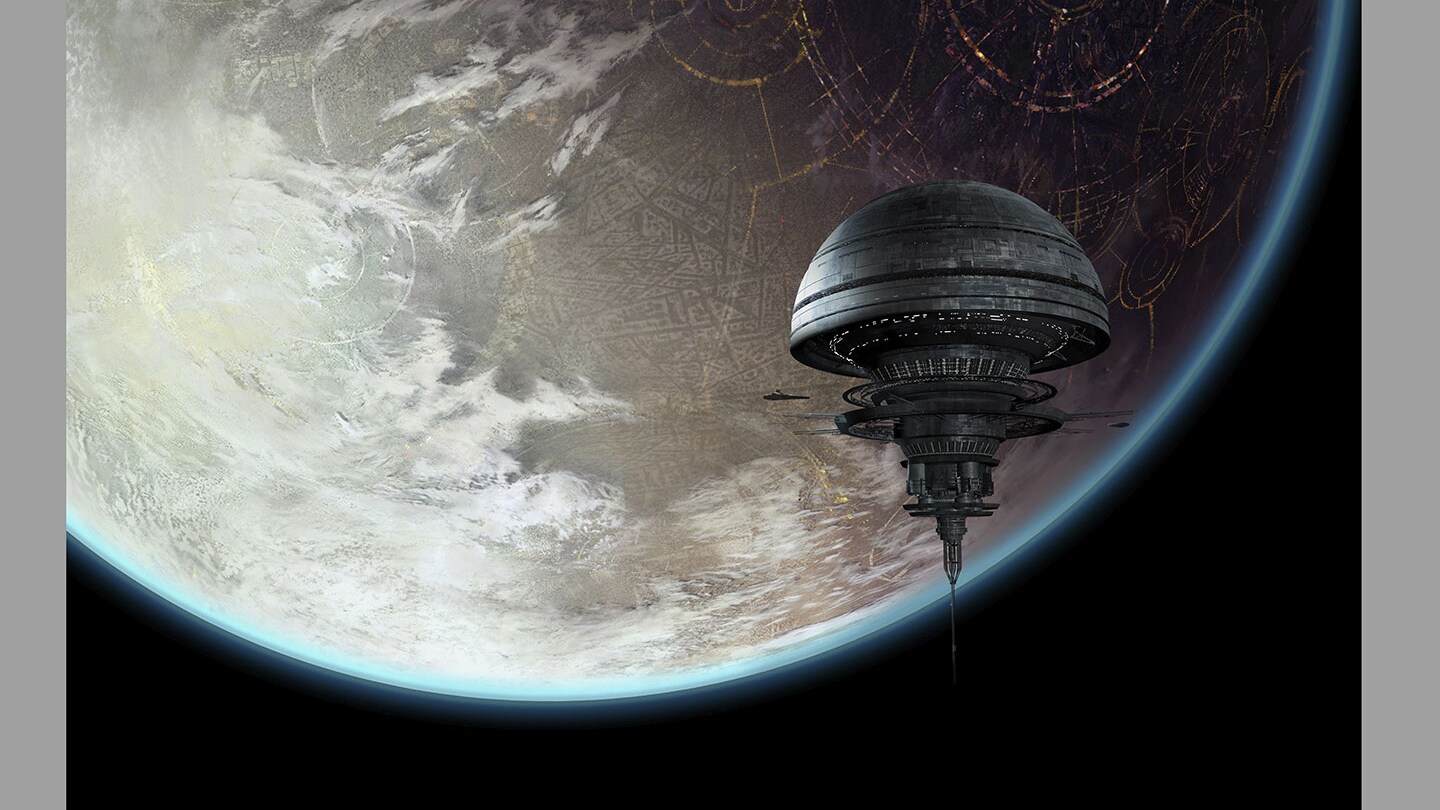 Imperial Orbital Space Station concept art by Ben Meng.