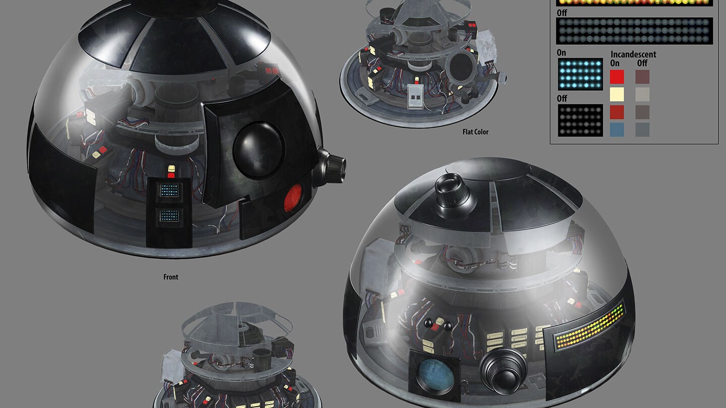 Astromech droid concept art by Andre Kirk