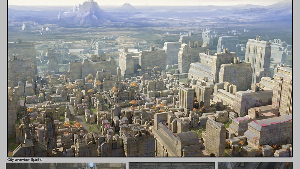 Raxus City concept art by Jason Pichon