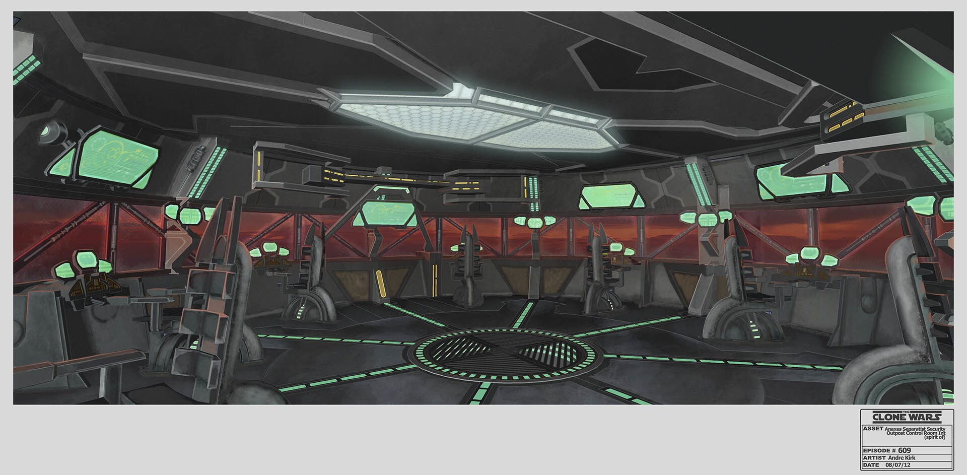Anaxes Separatist Security Outpost control room interior by Andre Kirk