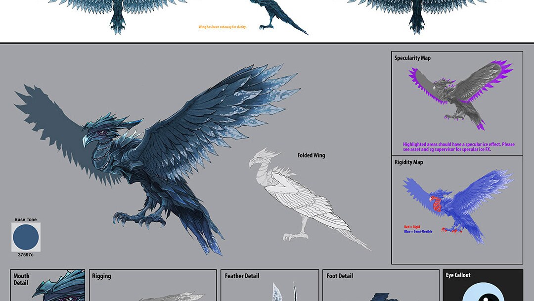 Black ice vulture concept art by Dawn Carlos