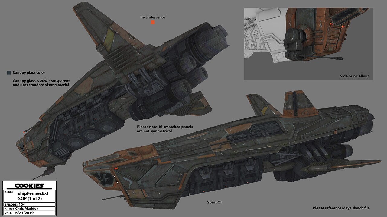 Fennec's ship concept art by Chris Madden