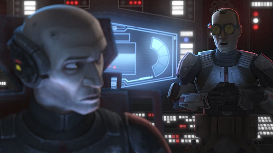 Tech and Echo formulate a plan to get Cut on a ship. They'll have the clone authorities impound t...