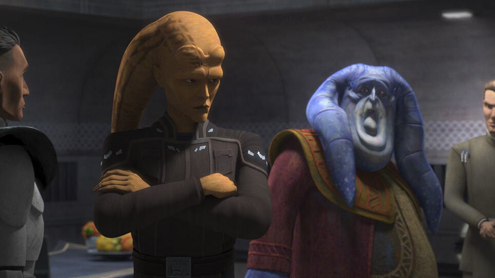 On Ryloth, Crosshair stands with the Empire in the capitol building. The Twi'lek citizenry seems ...