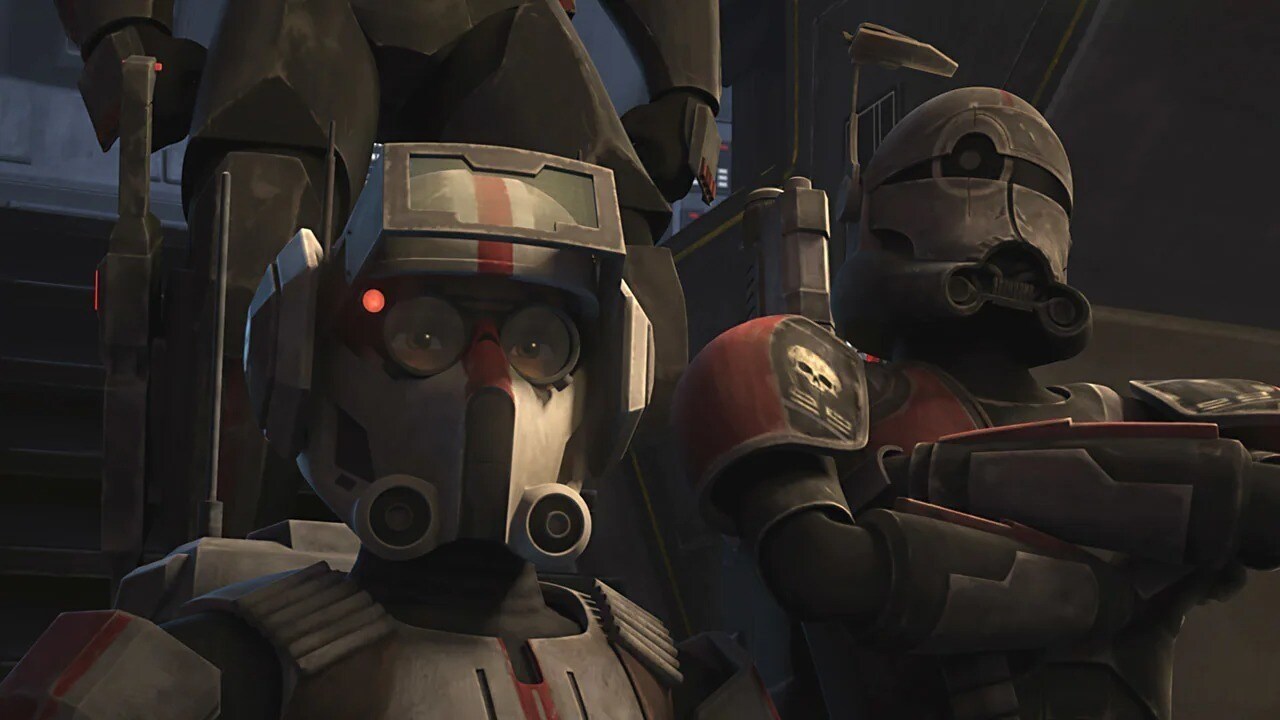 Members of The Bad Batch, Tech and Hunter, from The Clone Wars episode, "The Bad Batch" 