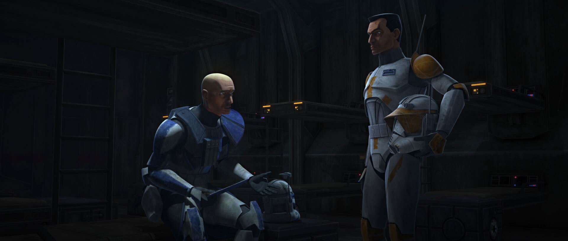 Rex and Cody speak in private. The decorated captain feels uneasy, wondering if Echo may still be...