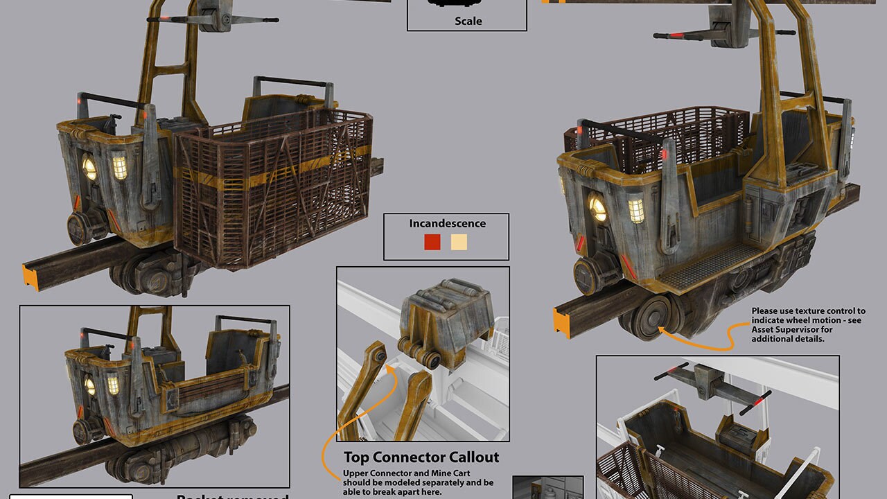 Ord Mantell tunnel mine cart concept art by Chris Madden