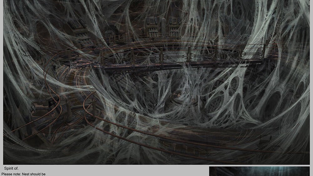 Ord Mantell tunnels and Irling hive concept art by Jason Pichon