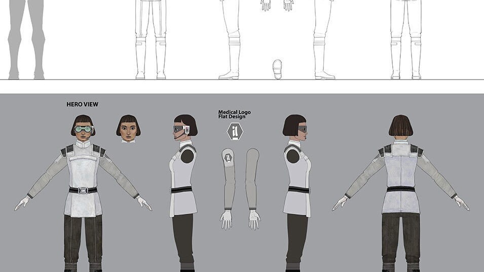 Imperial medical technician concept art by Angela Chen