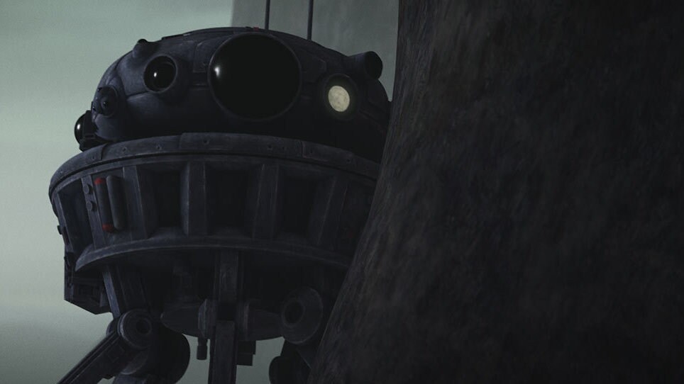 A probe droid. Though he destroys it, Hunter believes the Empire -- and Crosshair -- will know th...