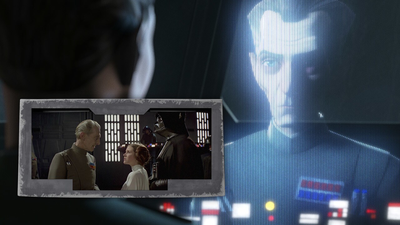 Tarkin's "You may fire when ready" is an echo of his order to destroy the rebel base in Star Wars...
