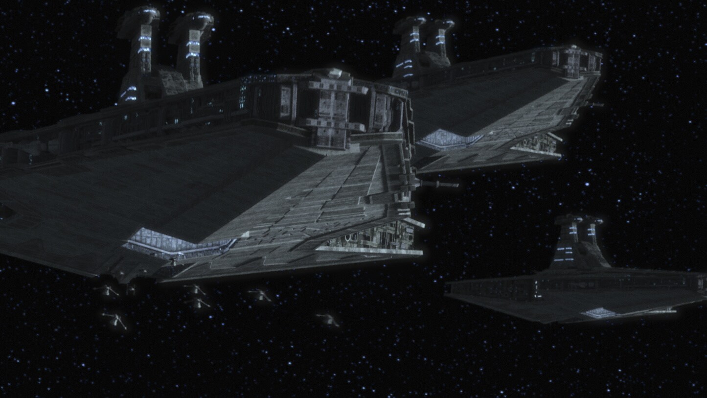 The Empire emerges from hyperspace in the planet's orbit, sending ships to the surface. While the...