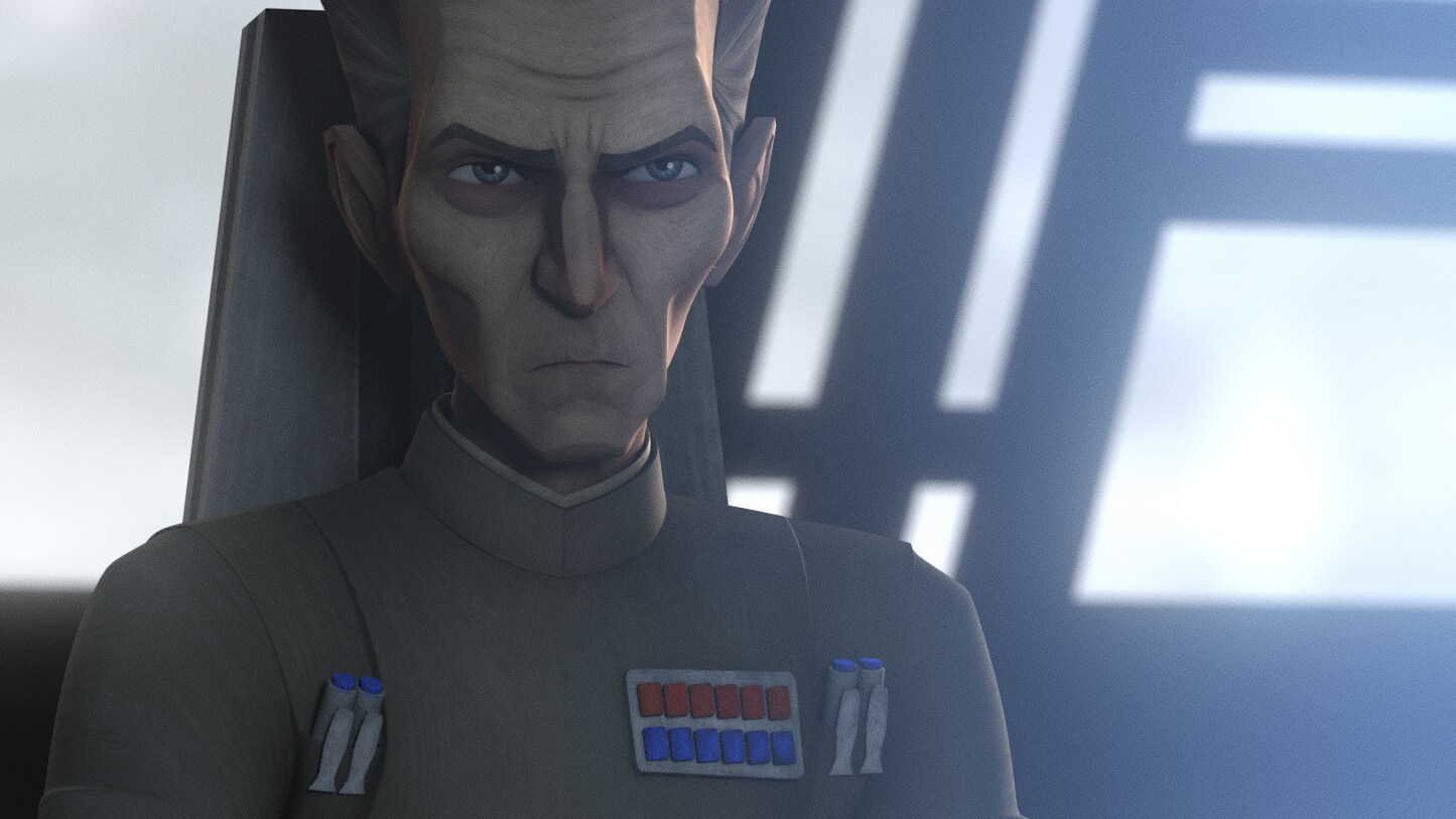 In the war room, Governor Tarkin orders an underling to scramble a squad of V-wings and shoot dow...