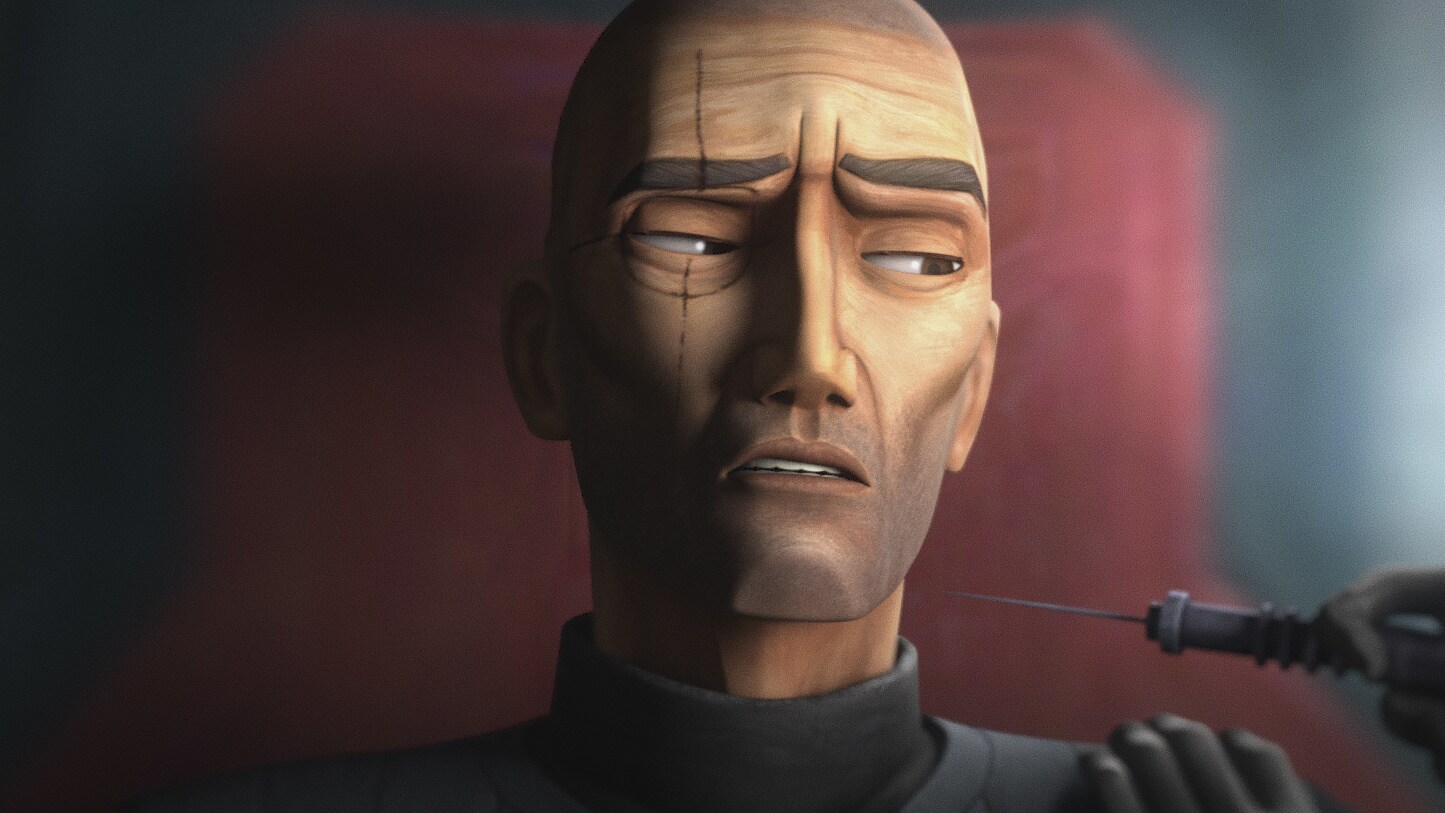 Crosshair awakens under the blinding light of the laboratory inside Mount Tantiss on Weyland. Doc...