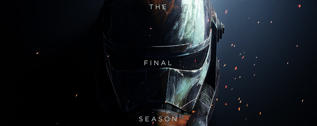 Hunter's helmet on the teaser poster for Star Wars: The Bad Batch Season 3