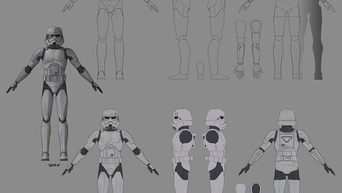 Imperial Stormtrooper concept art by Andre Kirk