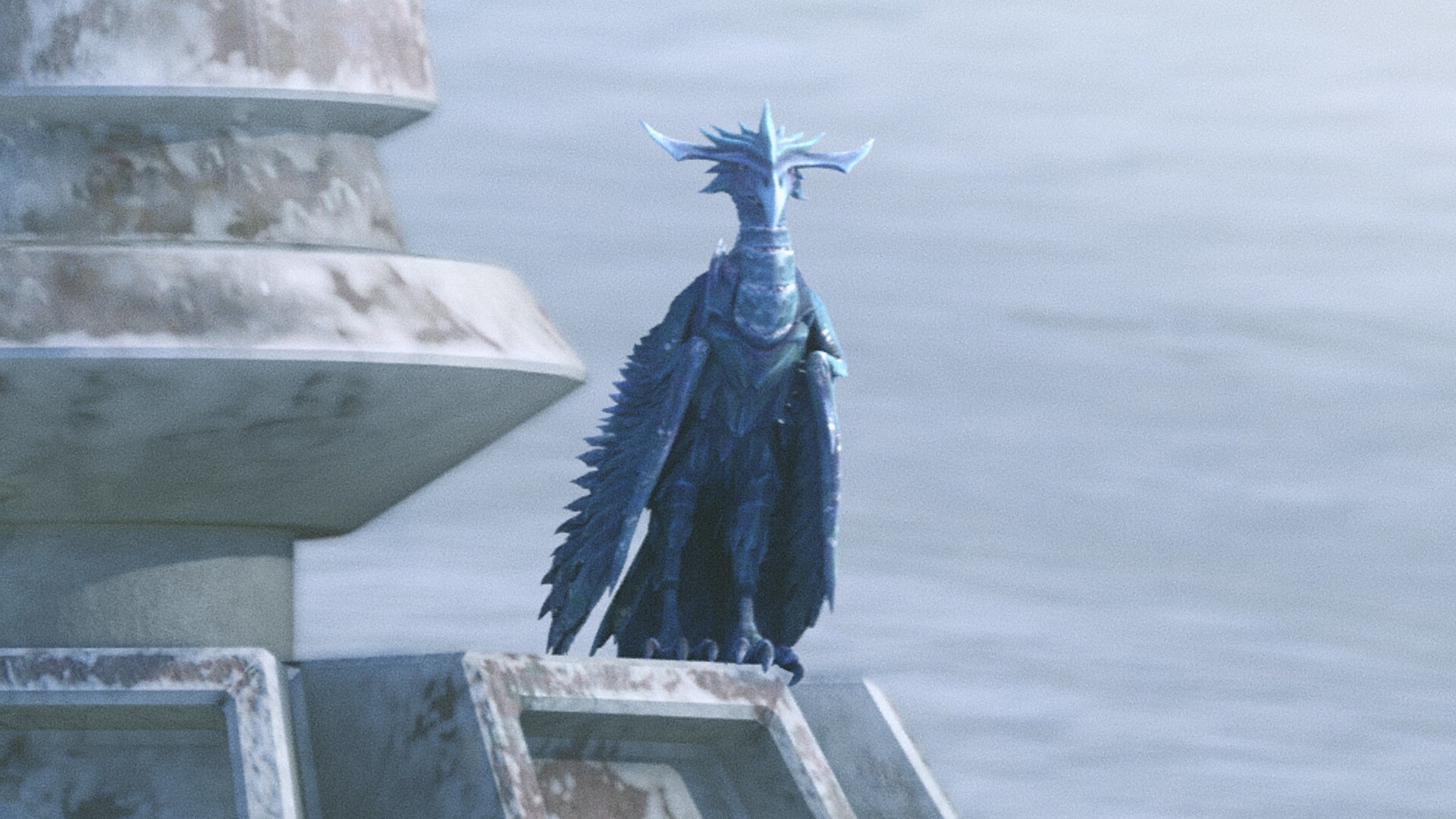 The birdlike creature Crosshair spies is described in the script as an “ice vulture.”