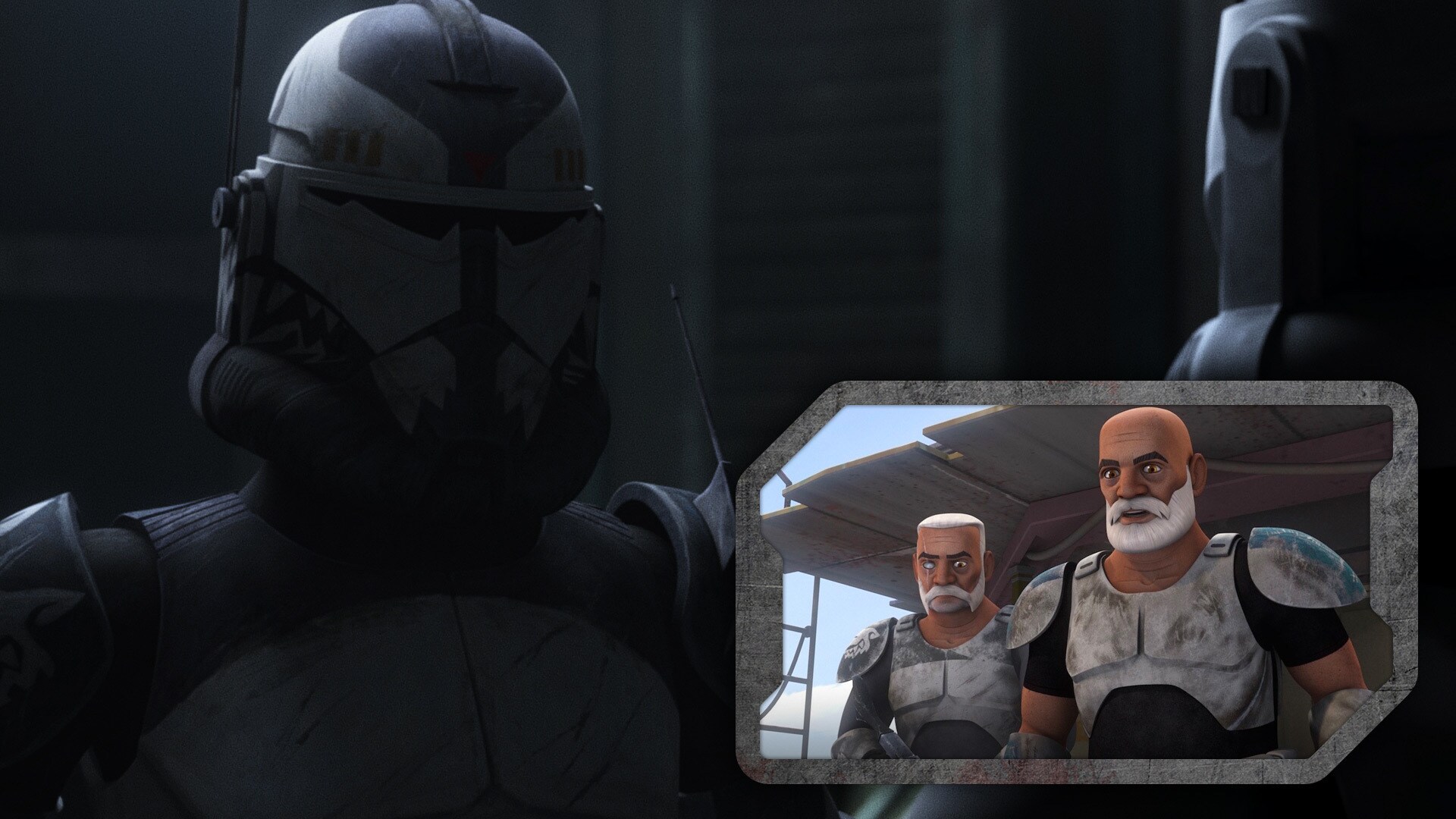 Commander Wolffe makes an appearance at the end of the episode as a still-loyal Imperial trooper....