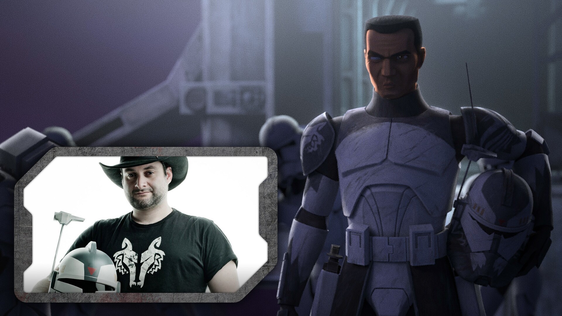 Wolffe has a stylized image of a wolf painted on his shoulder — a nod to Star Wars: The Clone Wars supervising director (and now Lucasfilm CCO) Dave Filoni’s favorite animal.