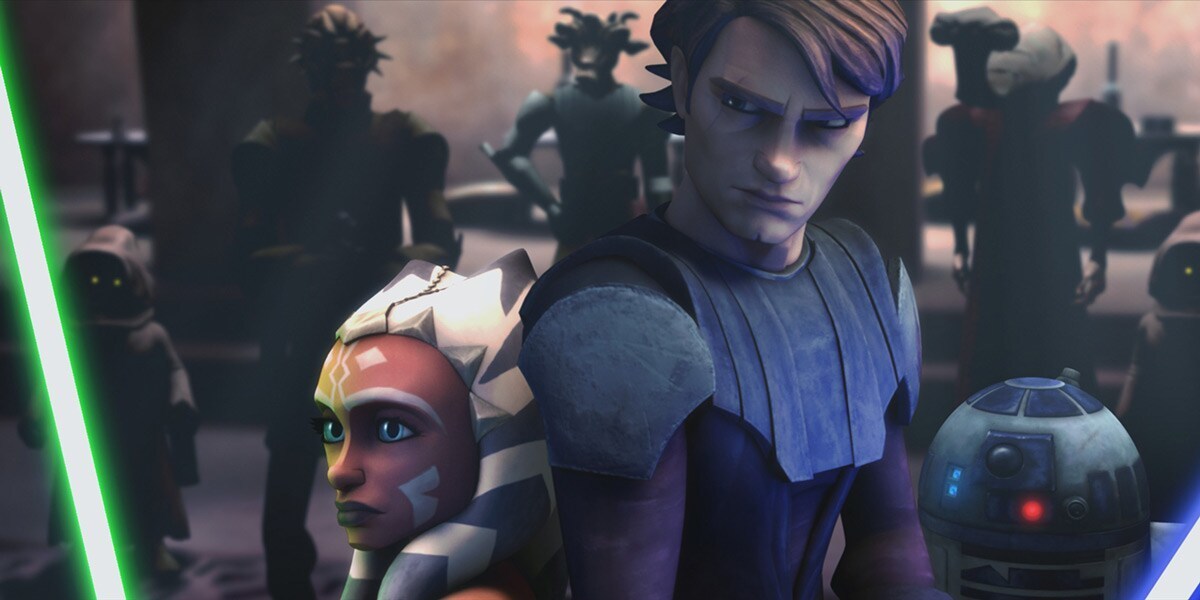 The Jedi Council promotes Anakin Skywalker to the position of Jedi Knight and insists that he takes on a Padawan of his own, Ahsoka Tano. 