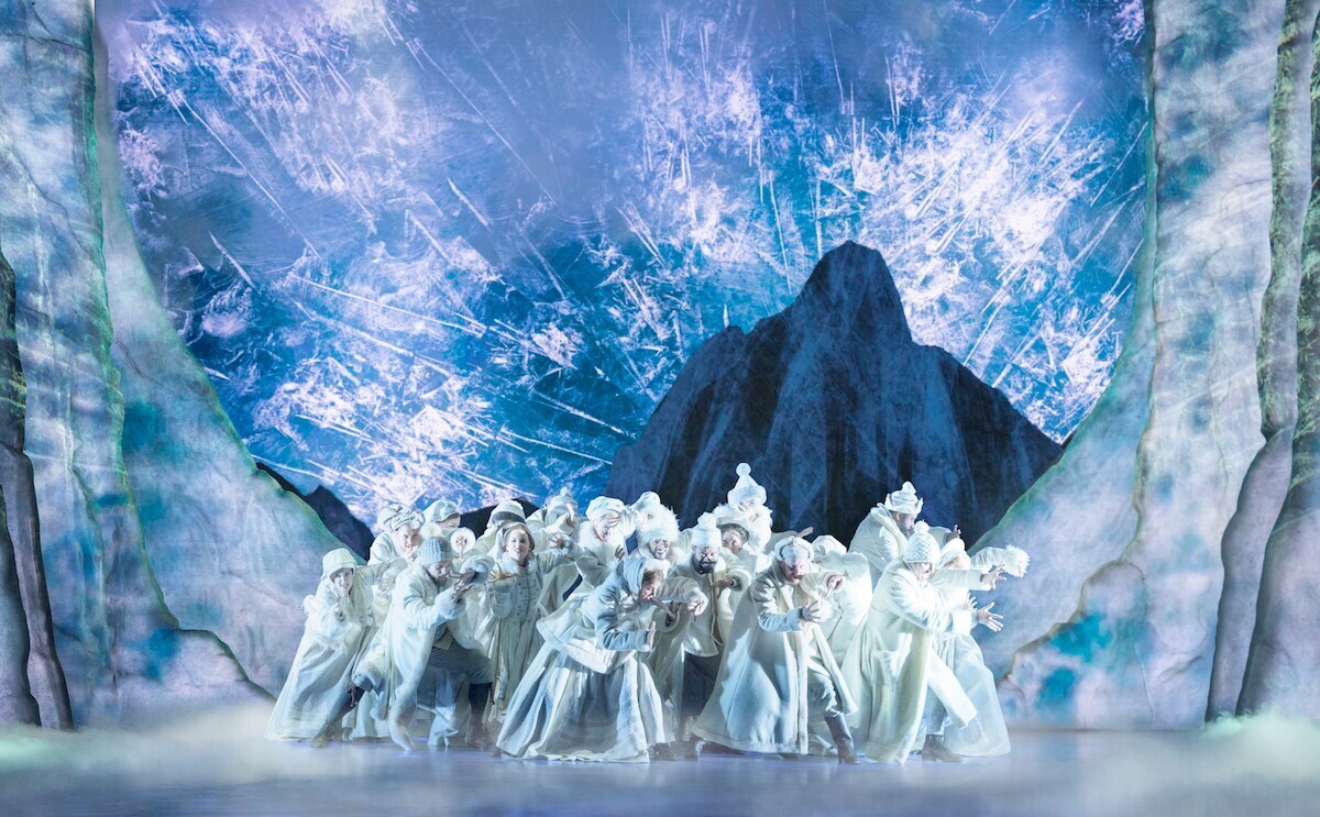 The company of FROZEN on Broadway. 