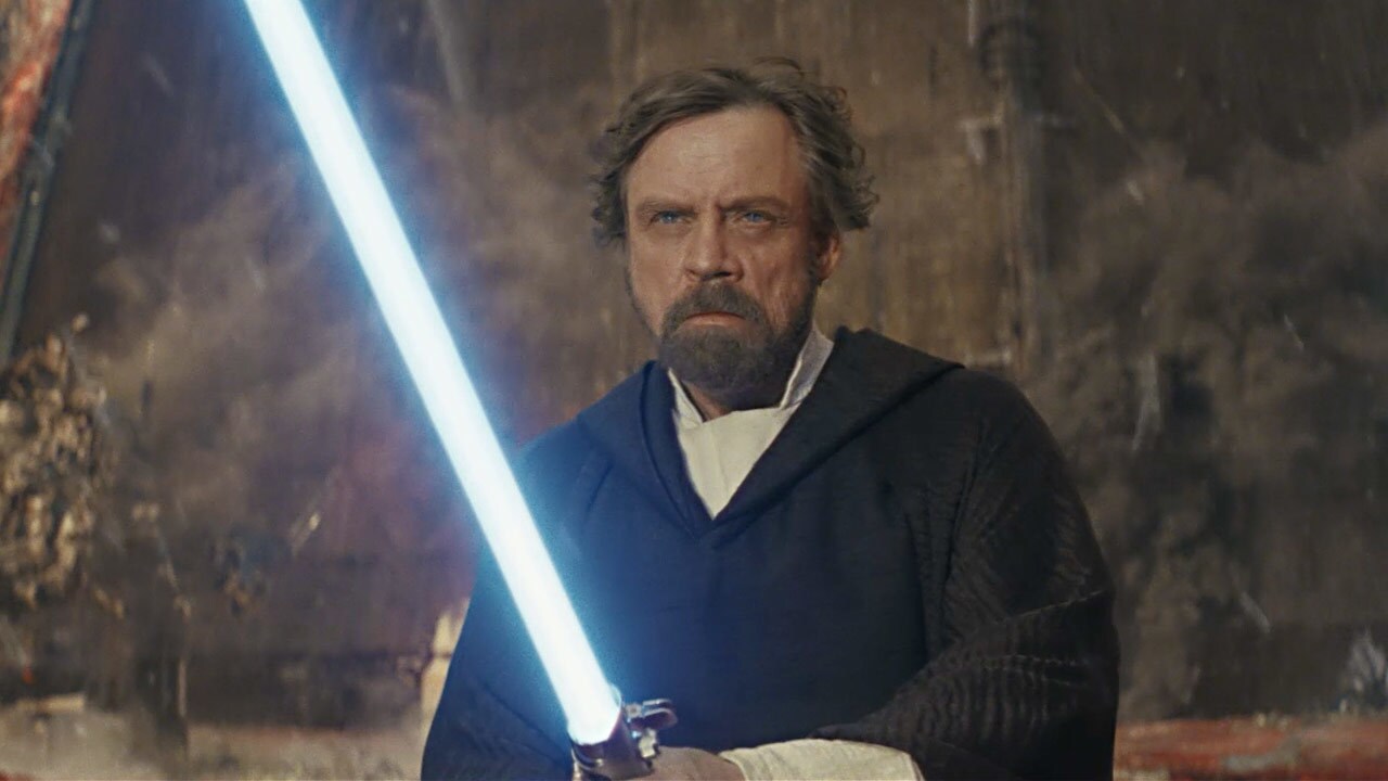 Luke Skywalker uses the Force to astrally project an illusion of himself onto Crait.