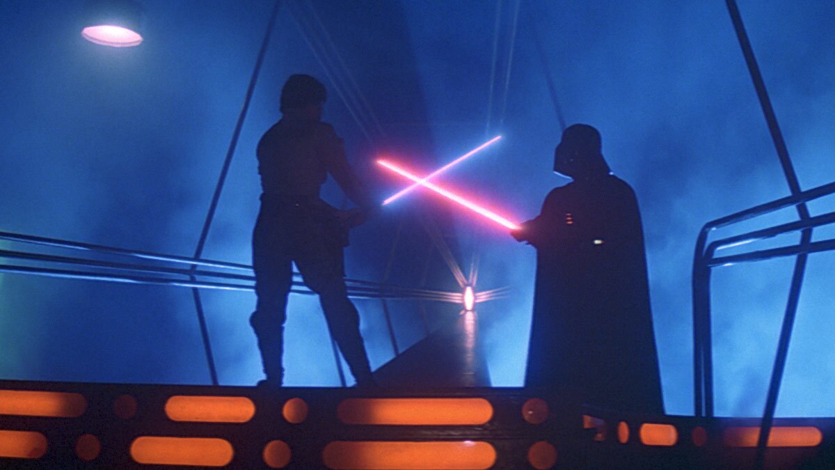 Luke and Vader duel