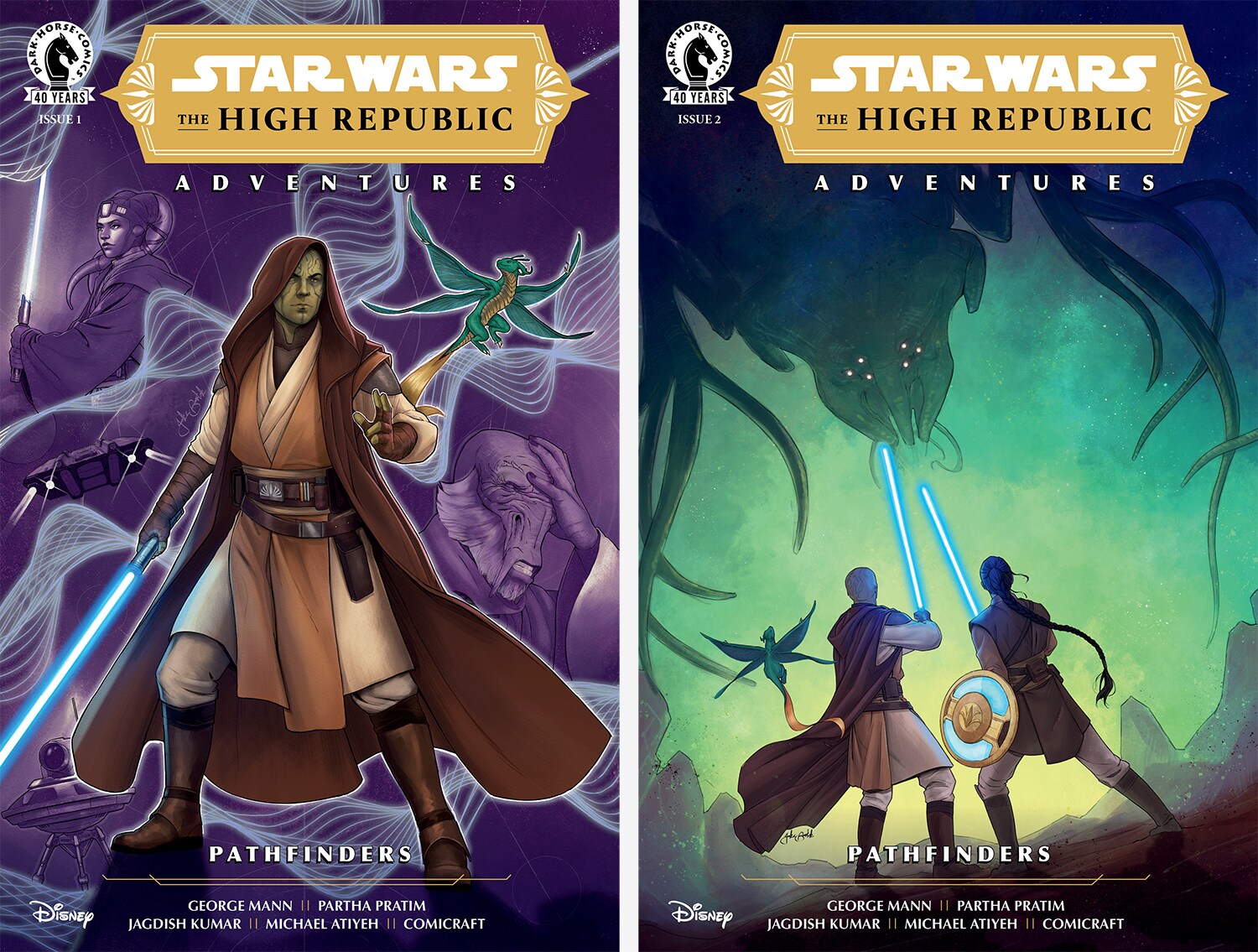 The High Republic: Pathfinders 1 and 2 covers