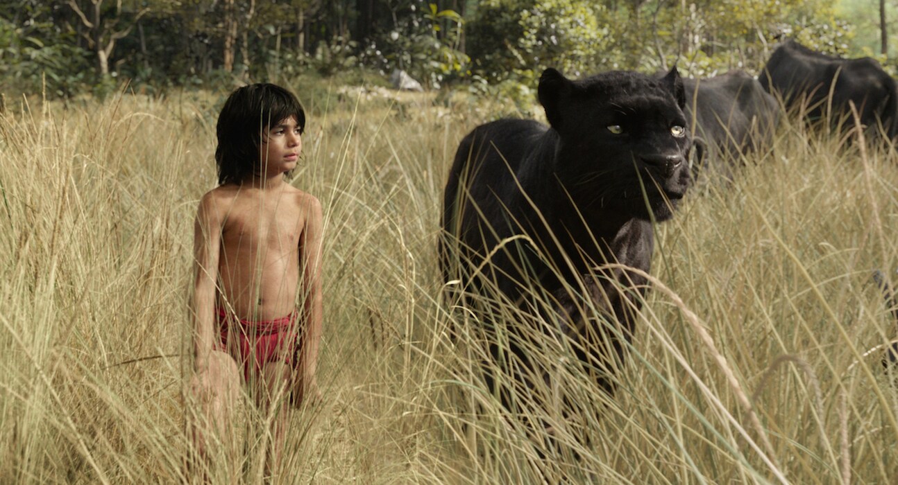 Mowgli (Neel Sethi) & Bagheera (Ben Kingsley) in "The Jungle Book"