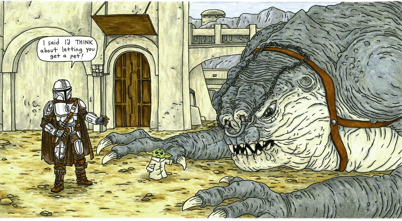 The Mandalorian and Child — Baby’s first rancor interior