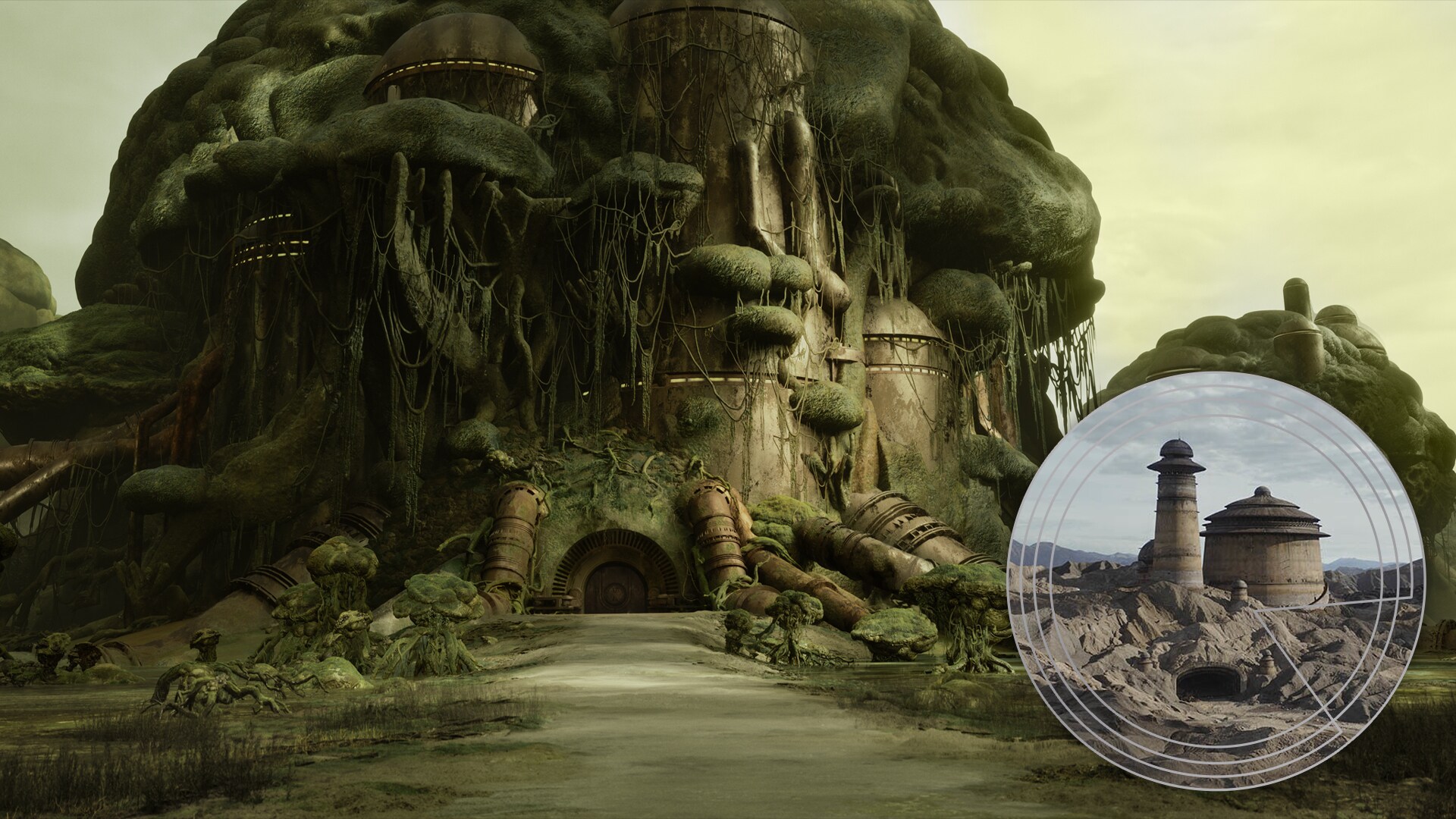 The Twins' towering headquarters has definite visual similarities to Jabba the Hutt's palace.